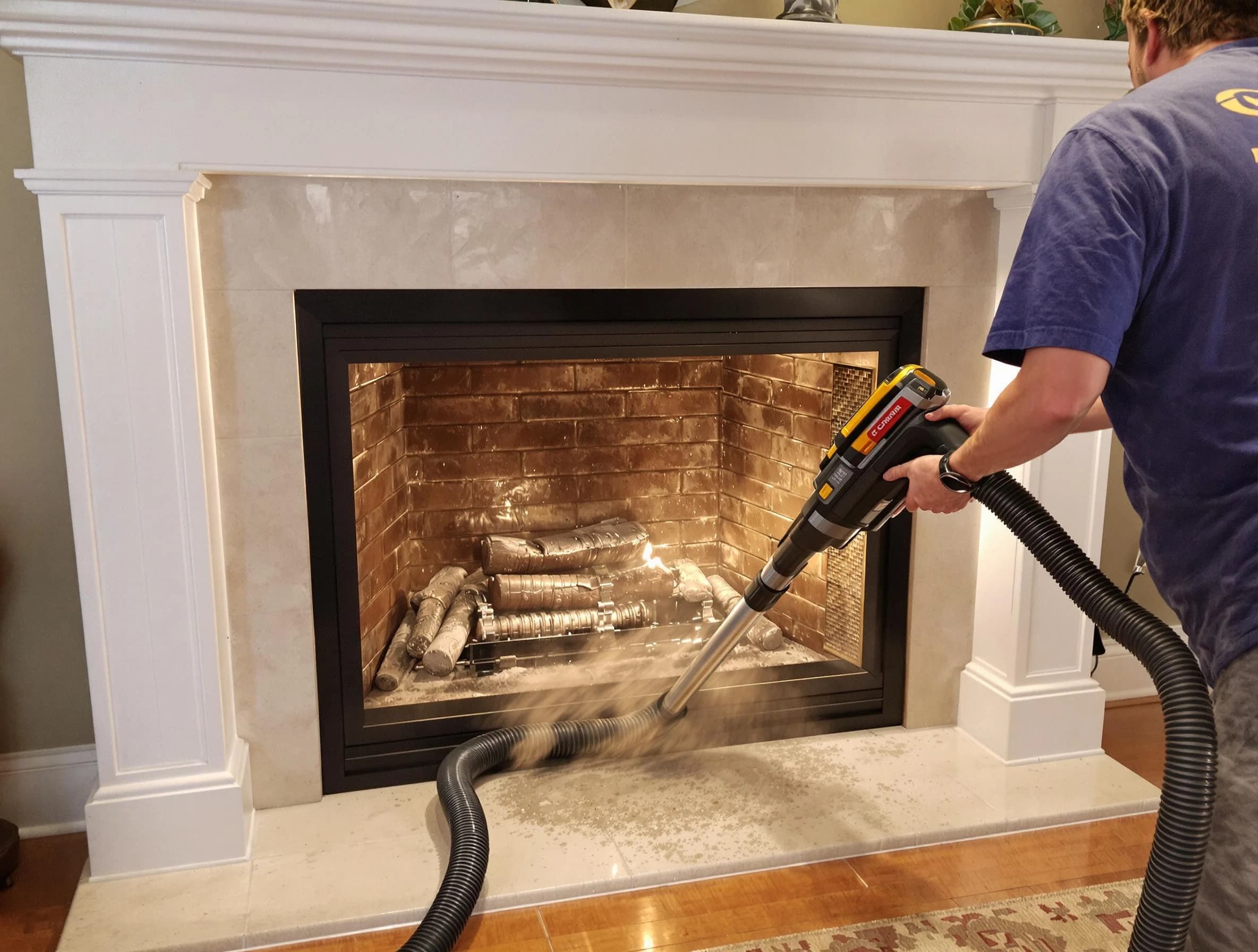 Fireplace cleaning performed by South Fayette Chimney Sweep in South Fayette, PA