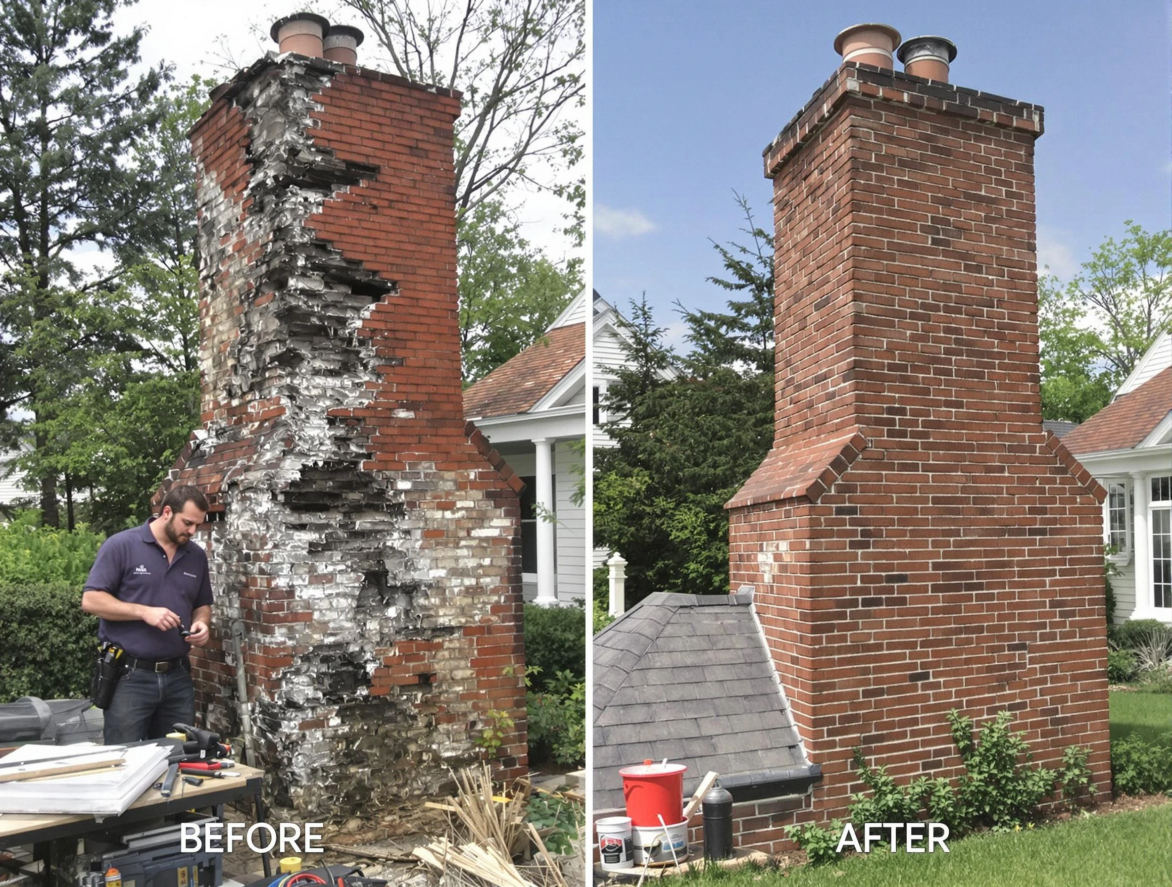 South Fayette Chimney Sweep performing a full chimney restoration in South Fayette, PA