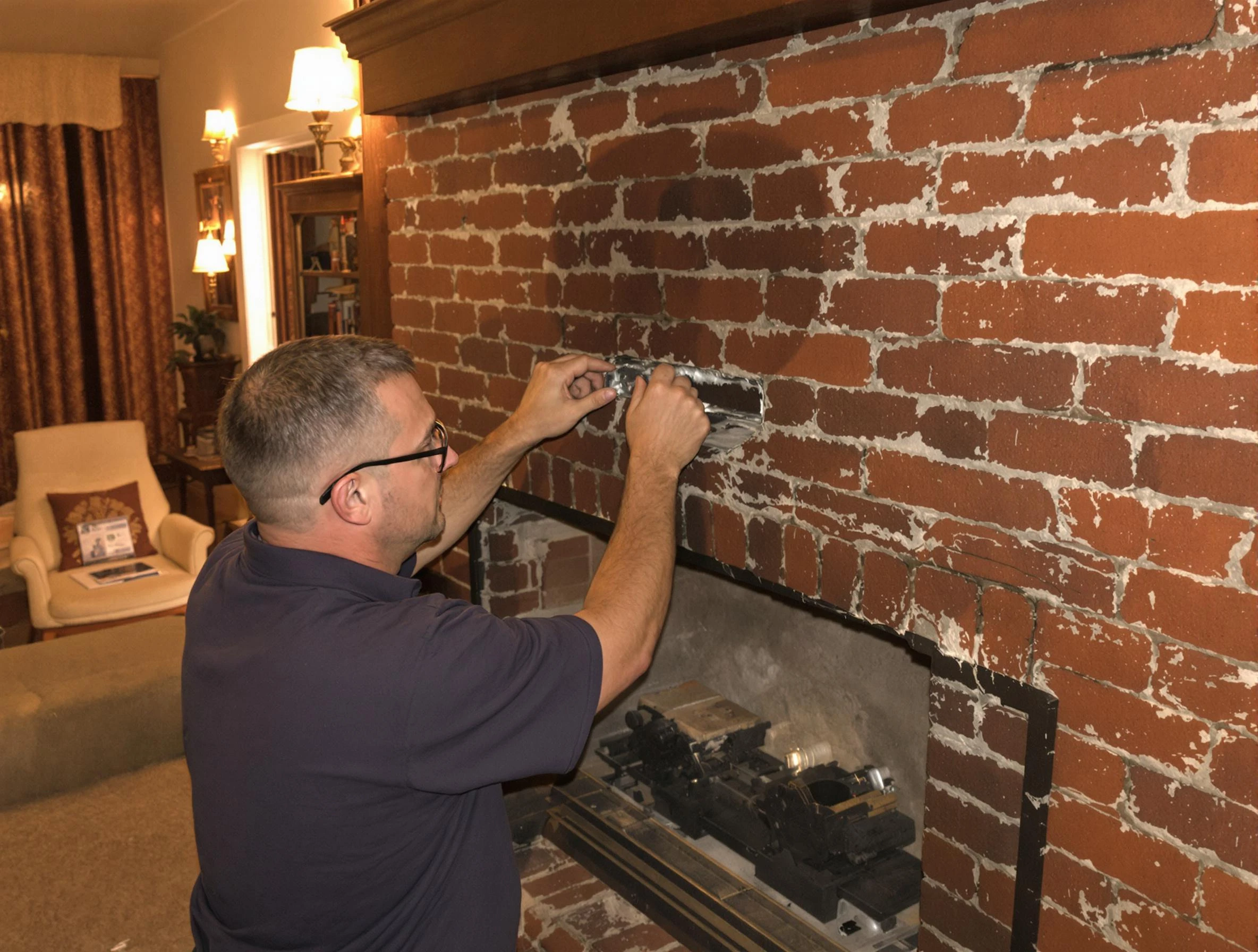 South Fayette Chimney Sweep expert fixing a fireplace in South Fayette, PA