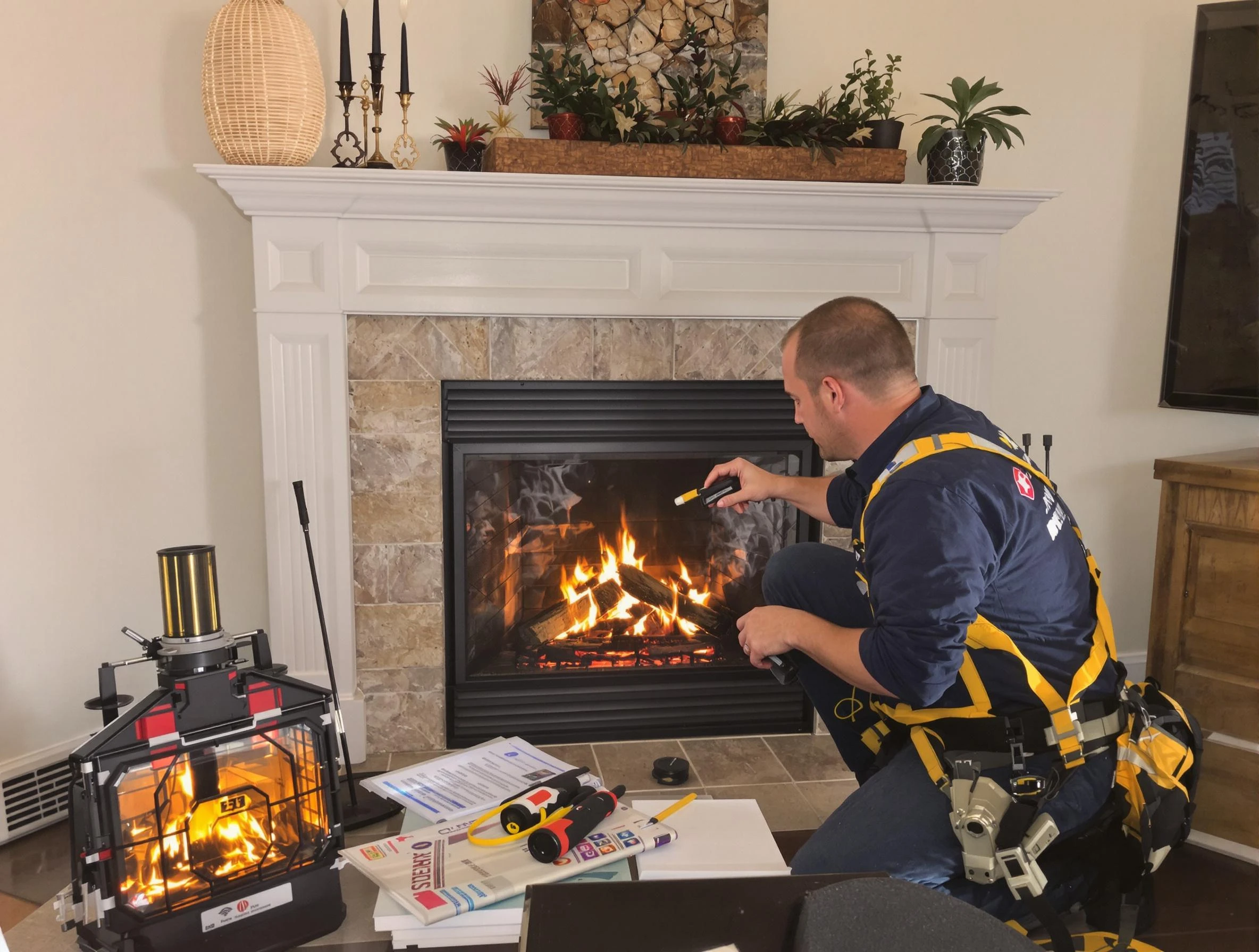 Safety-focused fireplace inspection by South Fayette Chimney Sweep in South Fayette, PA